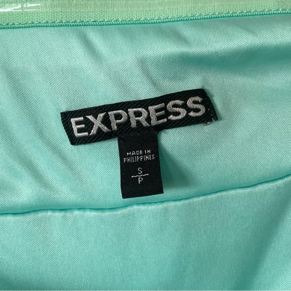 Express Green Ruched Backless Halter Dress - Picture 3 of 3